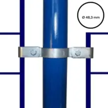 Konstrukční fitinka, spojka ocelových trubek pr. 48,3 mm – dvojitá spona 171-D48