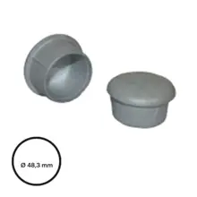 Konstrukční fitinka, spojka ocelových trubek pr. 48,3 mm – hliníková záslepka 333-D48