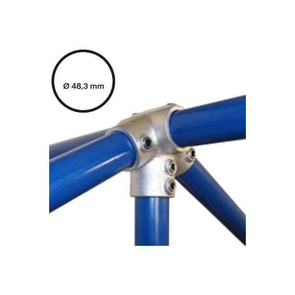 Konstrukční fitinka, spojka ocelových trubek pr. 48,3 mm – hřebenová spojka 27 1/2°, 191-D48