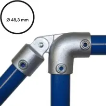 Konstrukční fitinka, spojka ocelových trubek pr. 48,3 mm – koleno s kloubem 175-D48