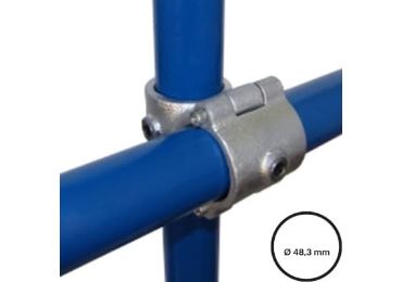 Konstrukční fitinka, spojka ocelových trubek pr. 48,3 mm – křížení průběžné, mimoúrovňové, rozebíratelné 90° 137-D48
