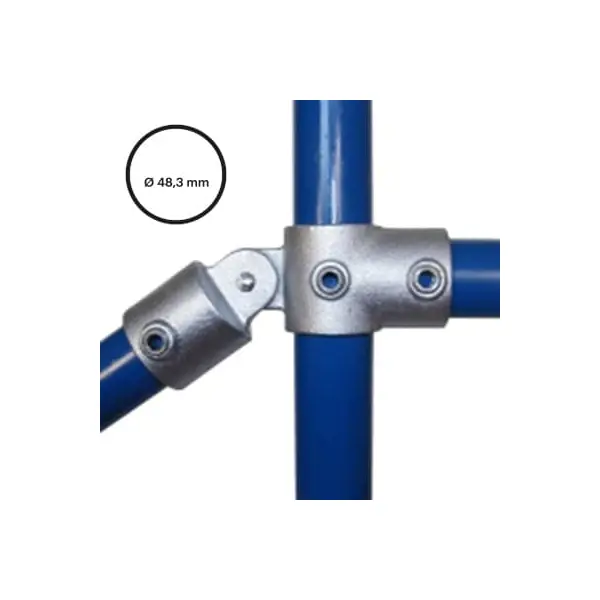 Konstrukční fitinka, spojka ocelových trubek pr. 48,3 mm – odbočka s kloubem 174-D48