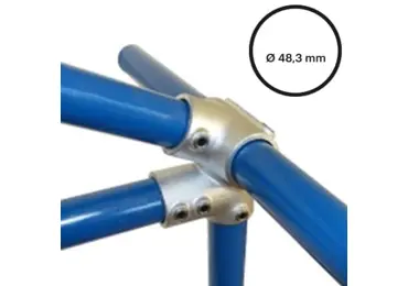 Konstrukční fitinka, spojka ocelových trubek pr. 48,3 mm – převisová spojka 27 1/2°, 185-D48