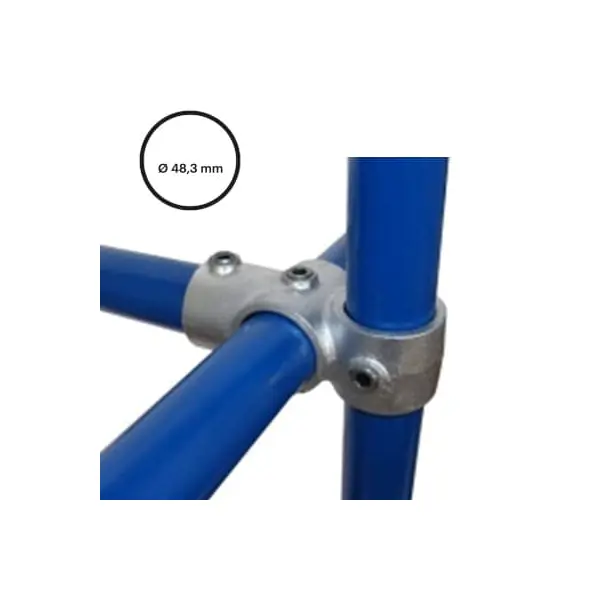 Konstrukční fitinka, spojka ocelových trubek pr. 48,3 mm – regálová spojka 165-D48