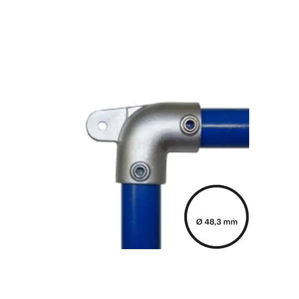 Konstrukční fitinka, spojka ocelových trubek pr. 48,3 mm – ''sameček'' kolena s kloubem 175M-D48