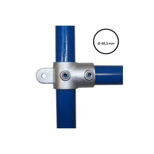 Konstrukční fitinka, spojka ocelových trubek pr. 48,3 mm – ''sameček'' odbočky s kloubem 174M-D48