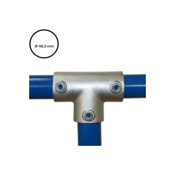 Konstrukční fitinka, spojka ocelových trubek pr. 48,3 mm – spojovací odbočka 104-D48