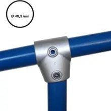 Konstrukční fitinka, spojka ocelových trubek pr. 48,3 mm – úhlová odbočka 0-11°, 153-D48