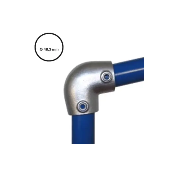 Konstrukční fitinka, spojka ocelových trubek pr. 48,3 mm – úhlové koleno 0-11°, 154-D48