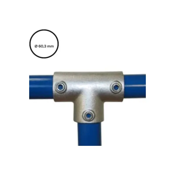 Konstrukční fitinka, spojka ocelových trubek pr. 60,3 mm – spojovací odbočka 104-E60