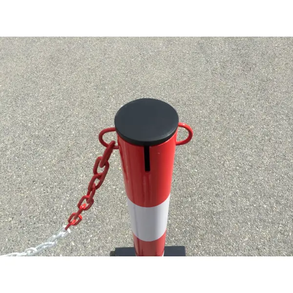 Kovový sloupek Premium 70 – v.90 cm, červeno-bílá