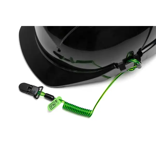 Lankový NLG Lanyard s uchycením na přilbu s nosností 1 kg – zelená, kov