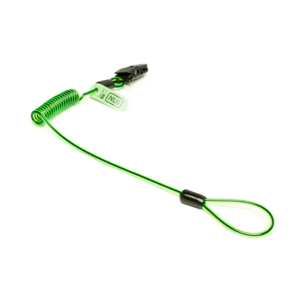 Lankový NLG Lanyard s uchycením na přilbu s nosností 1 kg – zelená, kov