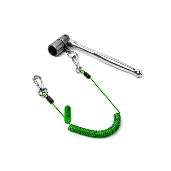 Lehký lankový NGL Lanyard pro lešenáské klíče s nosností 1 kg – zelená, kov