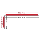 Luminiscenční protiskluzový profil na schodové hrany WT-5409–minerální granulát v syntetické pryskyřici, černá-luminisčenční-černá, 600×31×106 mm