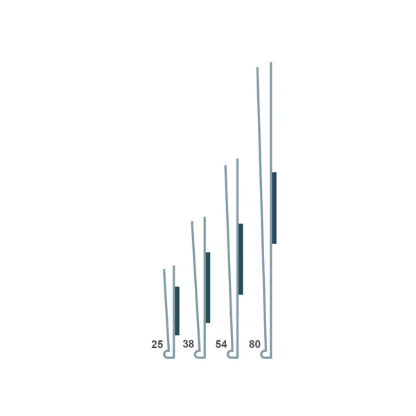 Magnetická lišta, držák regálových štítků, typ V – 38×100 mm, balení 100 ks