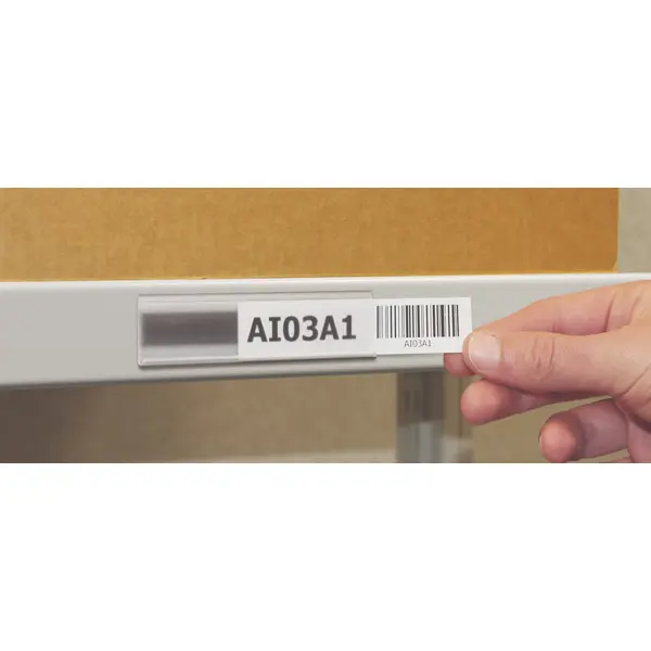 Magnetická lišta, držák regálových štítků, typ V – 38×200 mm, balení 50 ks