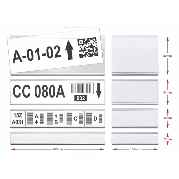 Magnetická lišta, držák regálových štítků, typ V – 80×200 mm, balení 50 ks