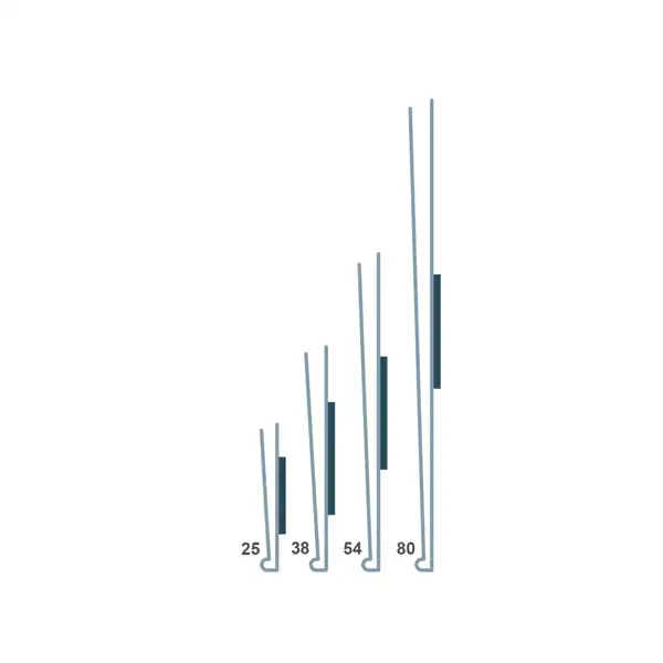 Magnetická lišta, držák regálových štítků, typ V – 80×200 mm, balení 50 ks