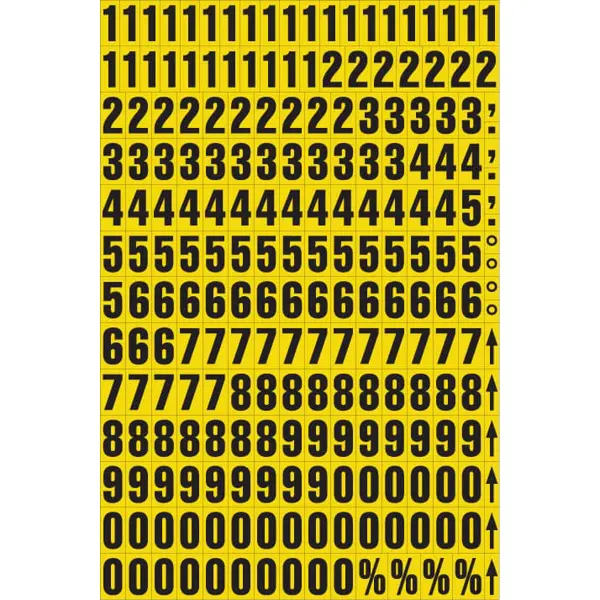 Magnetické číslice – Mix, znak 0-9, výška znaku 23 mm, žlutý podklad