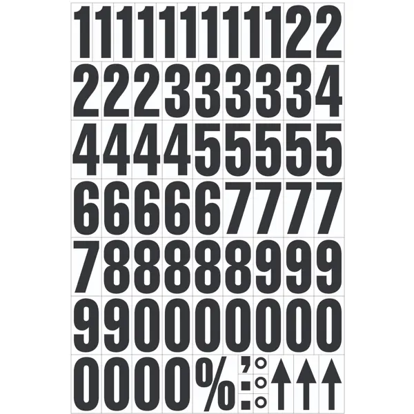 Magnetické číslice – Mix, znak 0-9, výška znaku 43 mm, bílý podklad