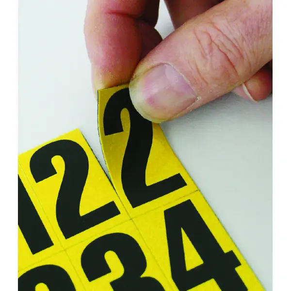 Magnetické číslice – Mix, znak 0-9, výška znaku 43 mm, žlutý podklad