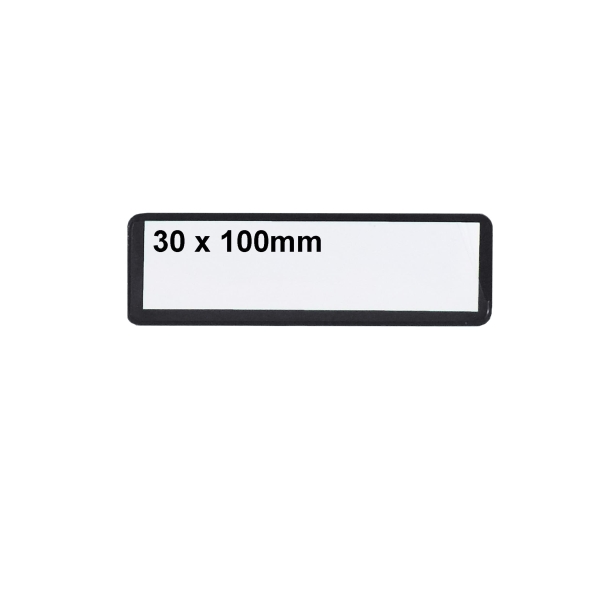 Magnetické kapsy na štítky – černá, 30×100 mm, balení 100 ks