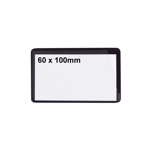 Magnetické kapsy na štítky – černá, 60×100 mm, balení 100 ks