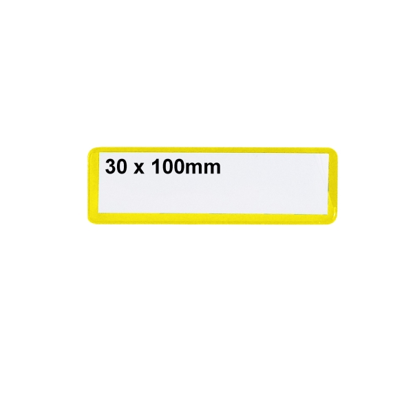 Magnetické kapsy na štítky – žlutá, 30×100 mm, balení 100 ks