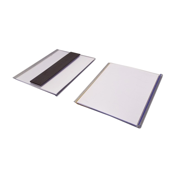 Magnetické lišta, držák regálových štítků, typ V – 80×100 mm, balení 100 ks