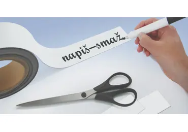 Magnetické přepisovatelné pásky na regály, barevné