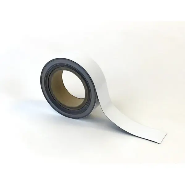 Magnetické přepisovatelné pásky na regály – bílé, 40 mm × 10 m
