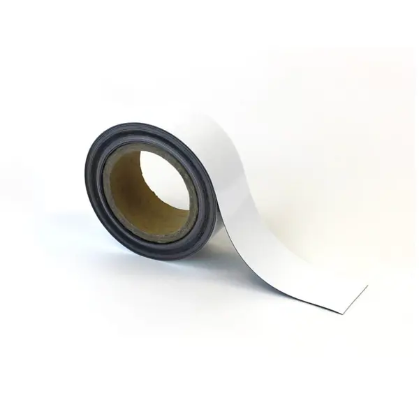 Magnetické přepisovatelné pásky na regály – bílé, 50 mm × 10 m