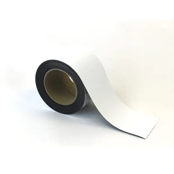 Magnetické přepisovatelné pásky na regály – bílé, 80 mm × 10 m