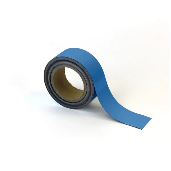 Magnetické přepisovatelné pásky na regály – modré, 50 mm × 10 m