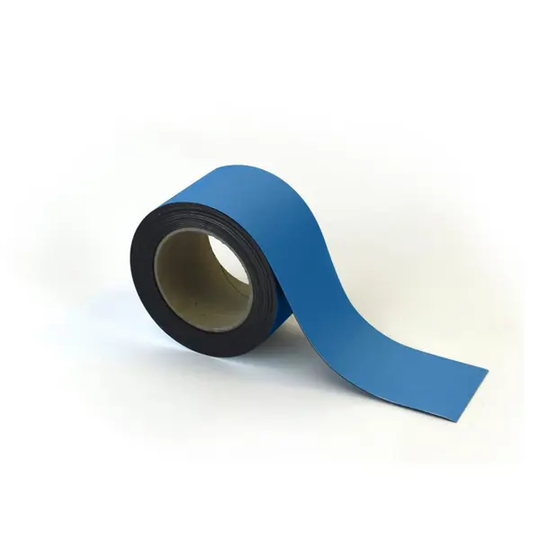 Magnetické přepisovatelné pásky na regály – modré, 70 mm × 10 m
