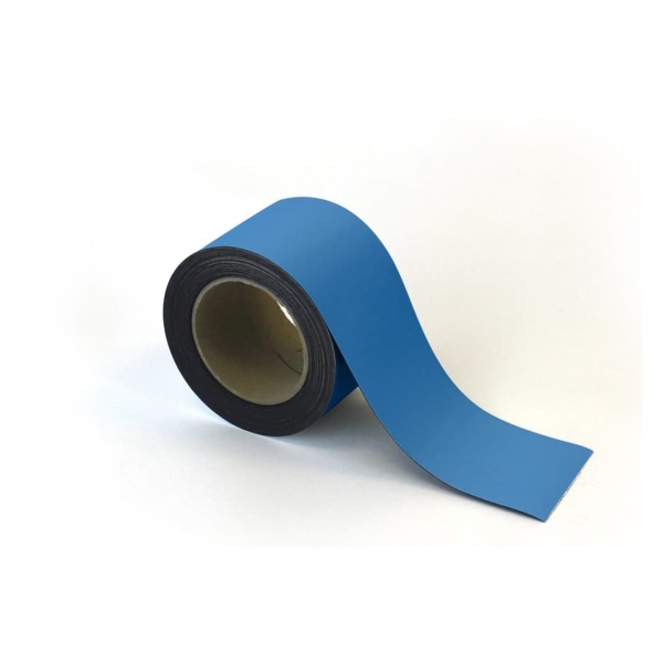Magnetické přepisovatelné pásky na regály – modré, 80 mm × 10 m