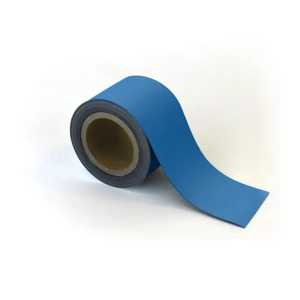 Magnetické přepisovatelné pásky na regály – modré, 90 mm × 10 m