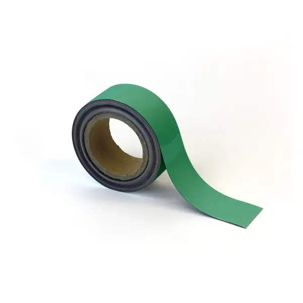 Magnetické přepisovatelné pásky na regály – zelená, 50 mm × 10 m