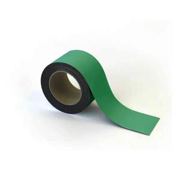 Magnetické přepisovatelné pásky na regály – zelená, 70 mm × 10 m