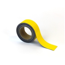 Magnetické přepisovatelné pásky na regály – žlutá, 50 mm × 10 m