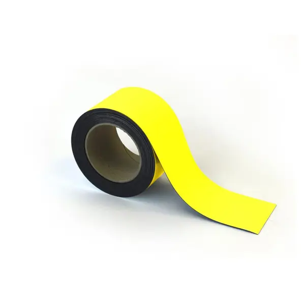 Magnetické přepisovatelné pásky na regály – žlutá, 70 mm × 10 m