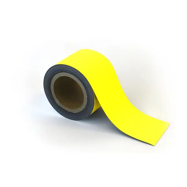 Magnetické přepisovatelné pásky na regály – žlutá, 90 mm × 10 m
