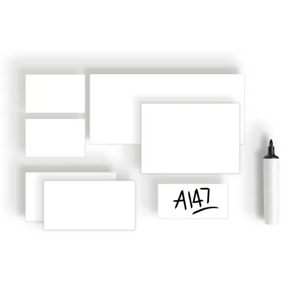 Magnetické přepisovatelné štítky – bílá, 20×80 mm, balení 100 ks