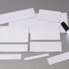 Magnetické přepisovatelné štítky – bílá, 40×100 mm, balení 100 ks