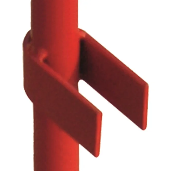 Mobilní kovová zábrana Simple, dvoupříčková, červeno-bílá