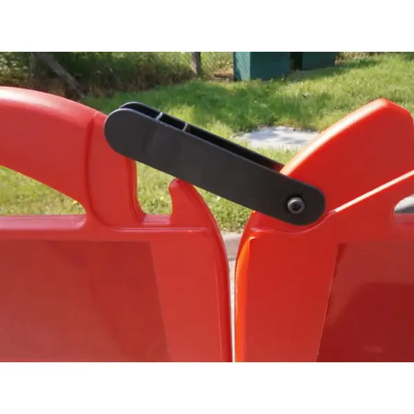 Mobilní plastová zábrana skládací Safegate, 4segmentová – červená