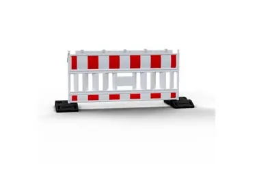 Mobilní silniční plastová zábrana EURO2 bez světelného adaptéru s patkou – retroreflexní fólie RA1, červeno-bílá, 2,1×1 m