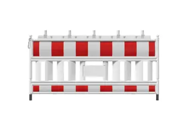 Mobilní silniční plastová zábrana EURO2 – retroreflexní fólie, červeno-bílá