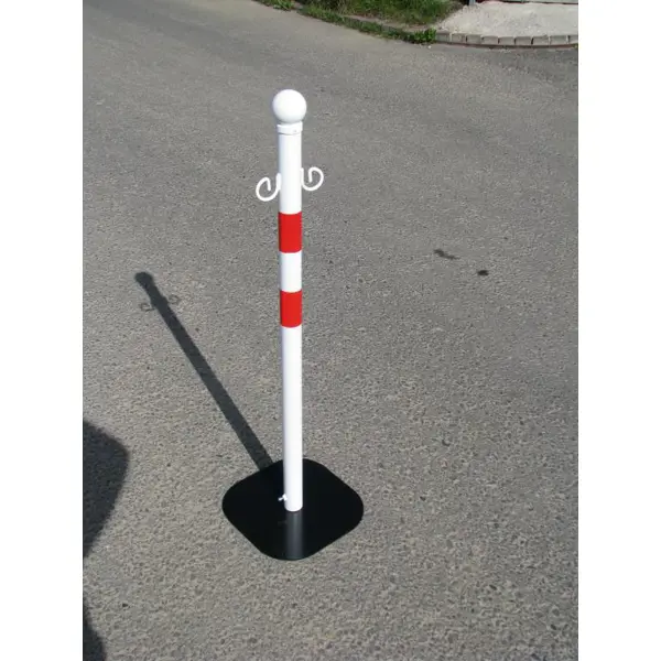 Mobilní sloupek – kov, bílo-červená, 970 mm